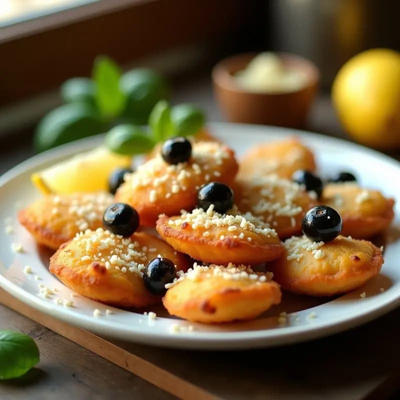 Cechettis de Pollo y Aceitunas Negras con Queso Pecorino: Receta Italiana en Airfryer