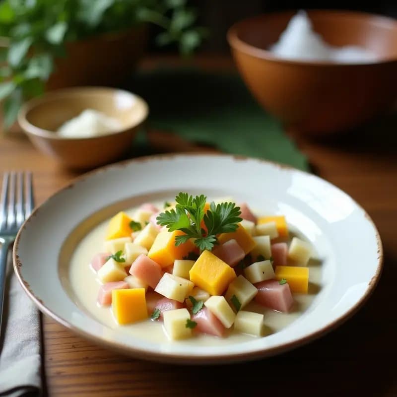 Ceiche de Palmitos y Mangostán con Leche de Coco: Receta Peruana Vegana y Tropical