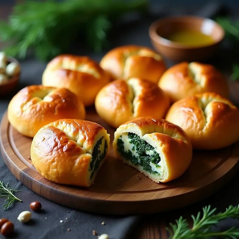 Cesnica Serbia de Queso y Espinacas: Pan Tradicional de Navidad Sin Levadura