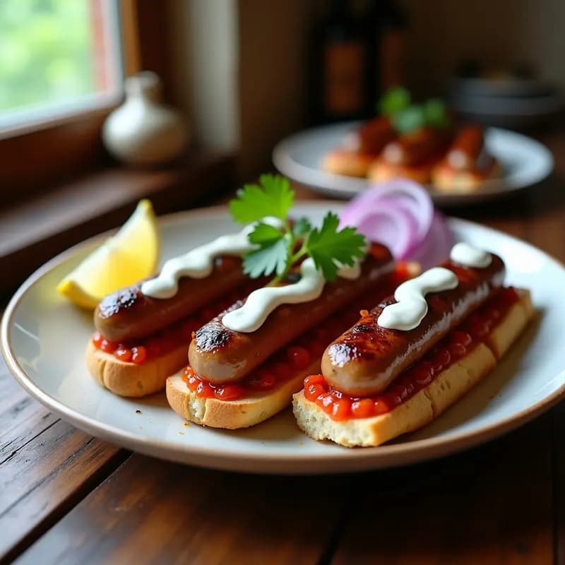 Cevapi Balcánico: Hamburguesas de Carne Picada con Ajvar y Pan de Lezna en 30 Minutos