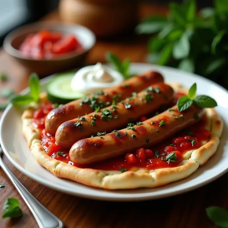 Cevapi de Carne Mixta con Ajvar y Lepinja: Hamburguesas Balcánicas en Airfryer y Alta en Proteína