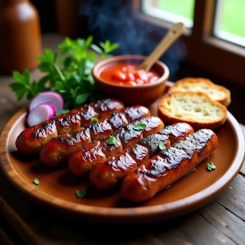 Cevapi Balcánicos de Carne Mixta con Ajvar: Receta en Parrilla con Salsa de Pimiento