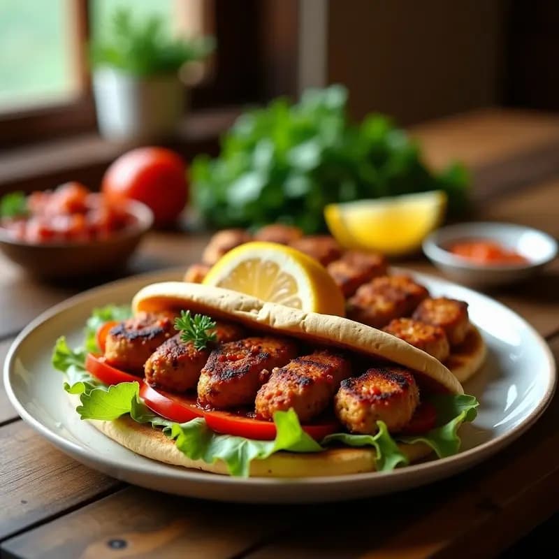 Cevapi de Pollo y Pimentón: Hamburguesas Balcánicas en Parrilla con Ajvar