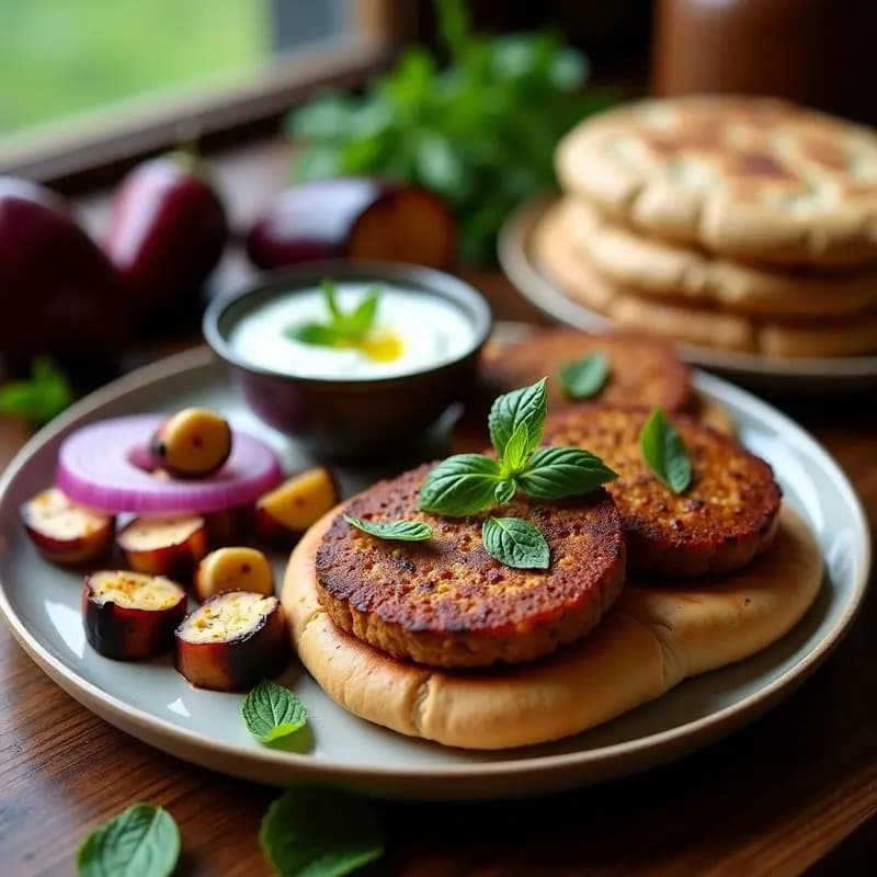 Cevapi de Seitán y Berenjena: Receta Balcánica Vegana con Pan de Pita Integral