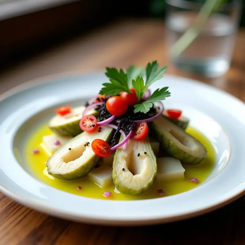 Ceviche de Corazón de Alcachofa y Mariscos Veganos: Receta Peruana Innovadora