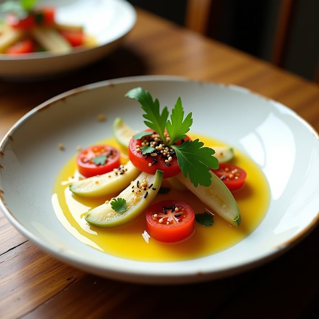 Ceviche de Corazón de Alcachofa y Coral de Tomate: Receta Peruana Vegana y Crudivegana