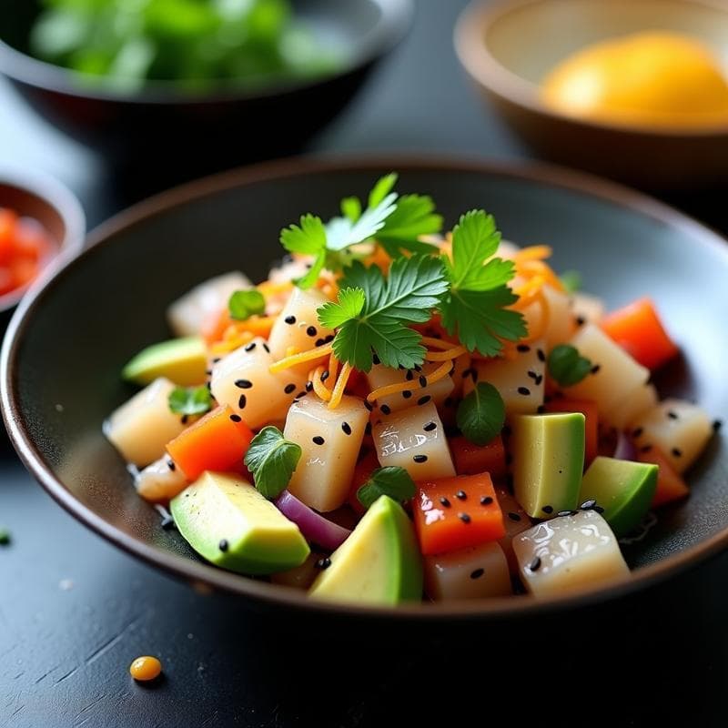 Ceviche de Algas Nori y Pompano: Receta Vegana con Toque Japonés en 12 Minutos