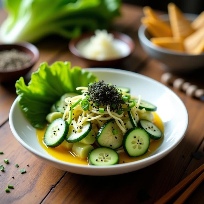 Ceiche de Algas Wakame y Pepino: Receta Vegana Japonesa Sin Cocción y Alta en Yodo