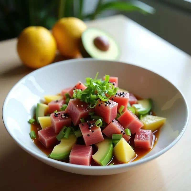 Ceviche de Atún con Aguacate y Cítricos: Receta Japonesa Fresca y Alta en Omega-3