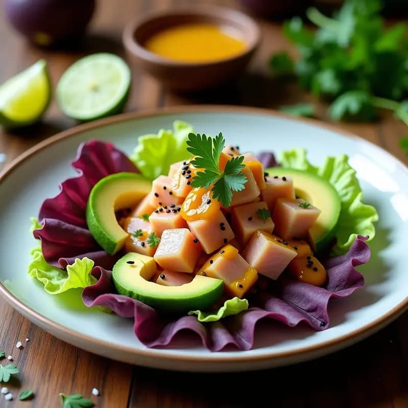Ceviche de Atún con Aguacate y Salsa de Maracuyá: Receta Peruana en Tigre’s Milk