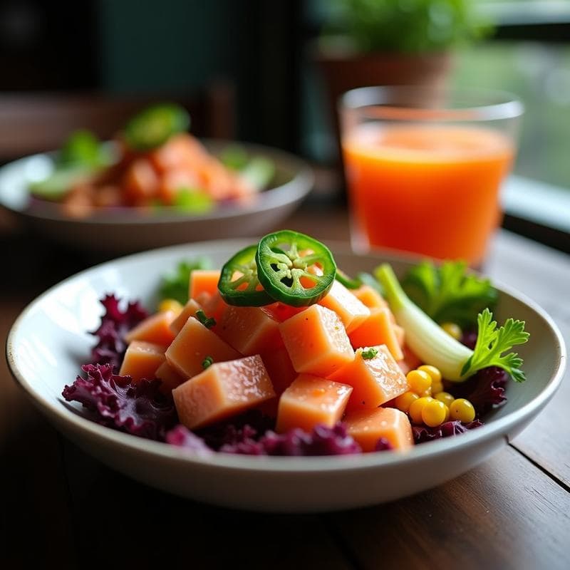 Ceviche de Atún con Leche de Tigre de Acerola y Jalapeño: Receta Peruana Antioxidante