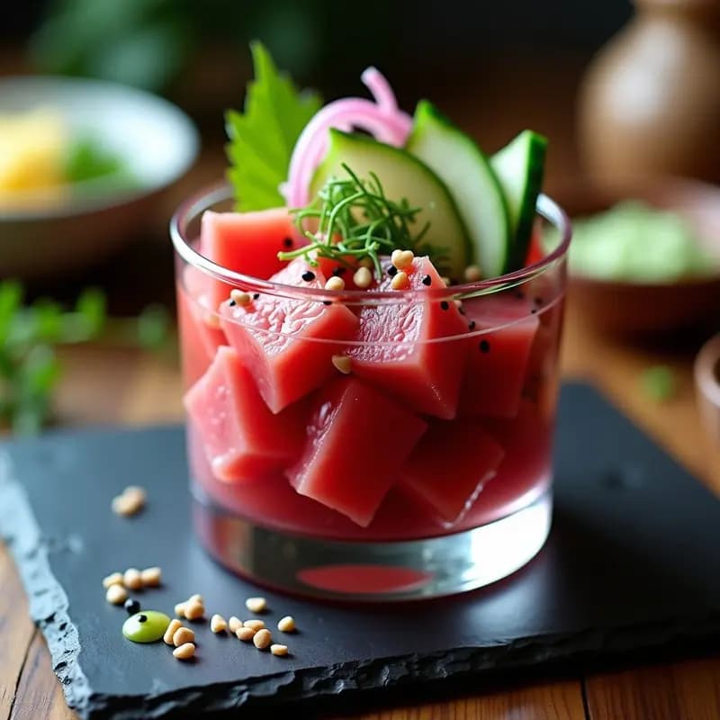 Ceviche de Atún con Pepino y Wasabi: Receta Nikkei con Toque Japonés