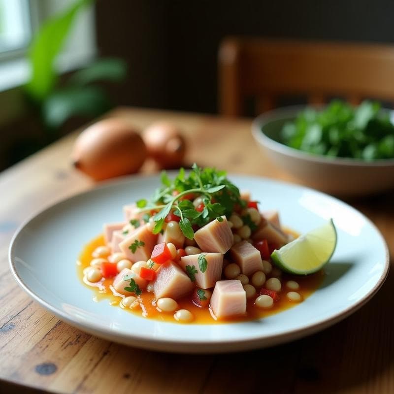Ceviche de Atún Rojo con Leche de Coco y Lima: Receta Peruana Keto y Sin Lactosa