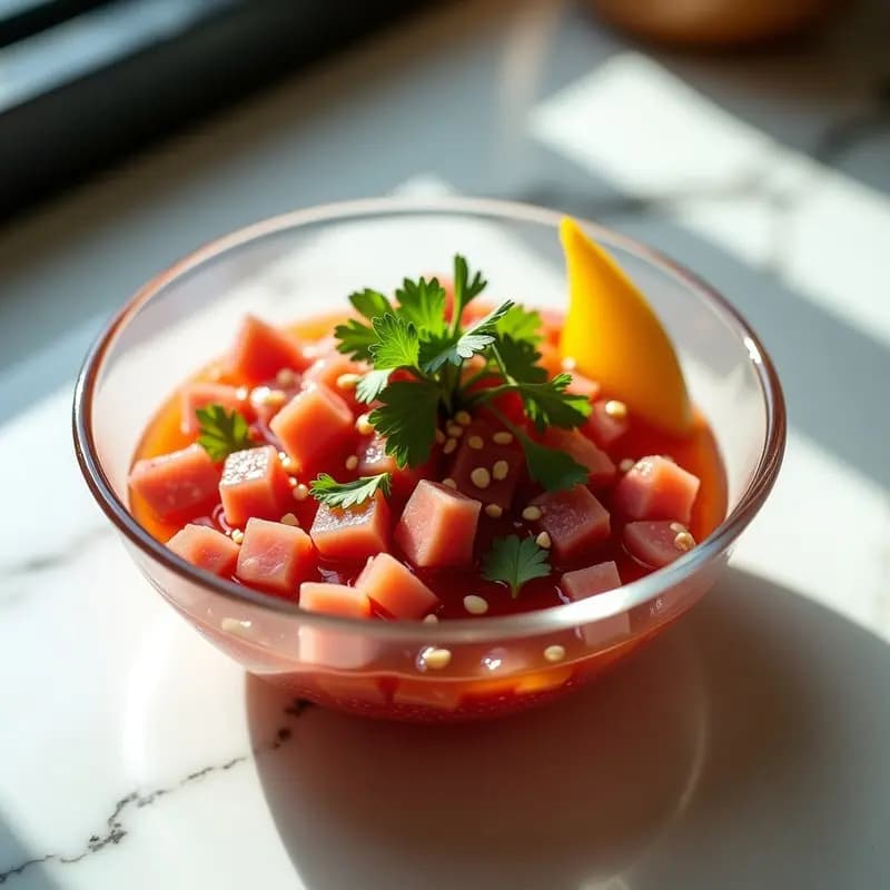Ceviche de Atún Rojo con Lulo y Cilantro: Receta Colombiana-Peruana Alta en Proteína