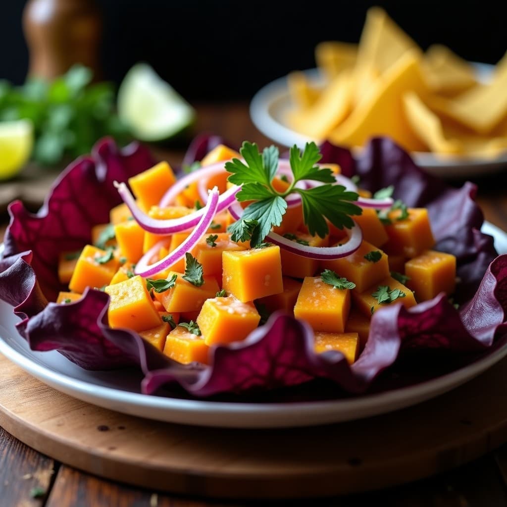 Ceviche de Calabaza Ahumada y Leche de Caju: Receta Vegana Peruana con Toque de Lima