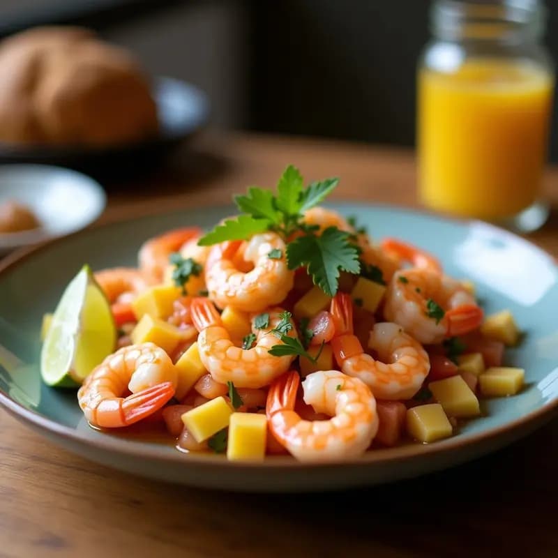 Ceviche de Camarón y Melón con Aguachile de Limón Verde: Receta Fresca en 10 Minutos