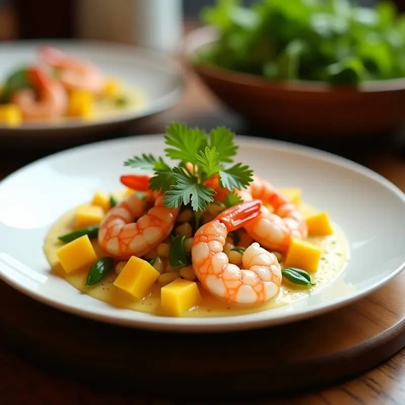 Ceviche de Camarón con Leche de Coco y Mango: Receta Ecuatoriana Vegana y Tropical