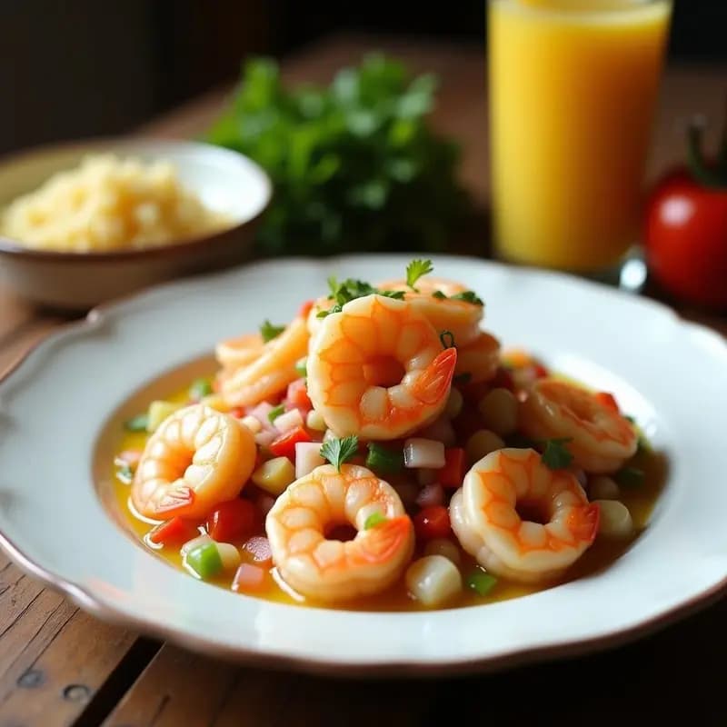 Ceviche de Camarón al Estilo Ecuadoriano con Leche de Coco: Receta Tropical y Sin Gluten