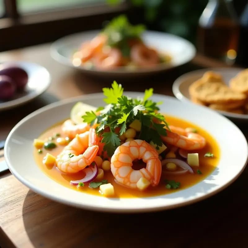 Ceviche de Camarón y Leche de Tigre de Lulo: Receta Peruana Tradicional y Sin Gluten