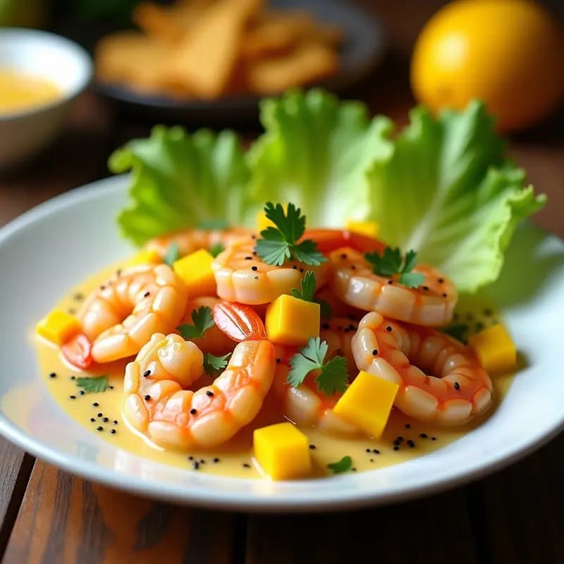 Ceiche de Camarón con Leche de Tigre de Mango: Receta Peruana Fresca y Keto