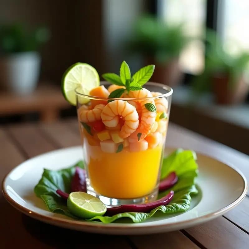 Ceviche de Camarón con Mango y Cúrcuma: Receta Tropical Sin Lactosa y Alta en Proteína