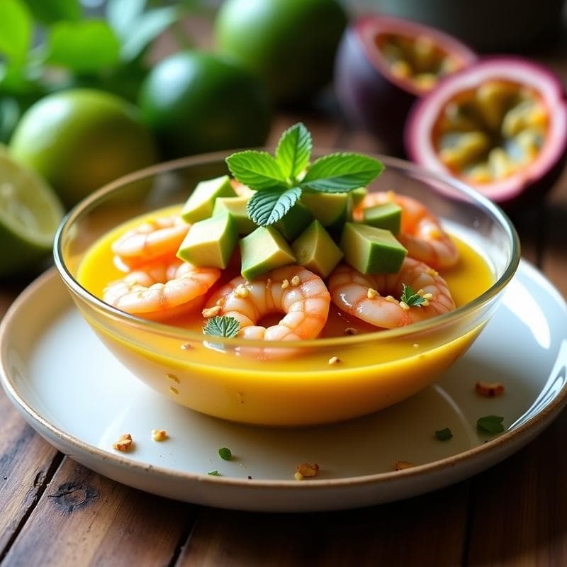 Ceviche de Camarón y Maracuyá: Receta Colombiana en 15 Minutos con Toque Exótico