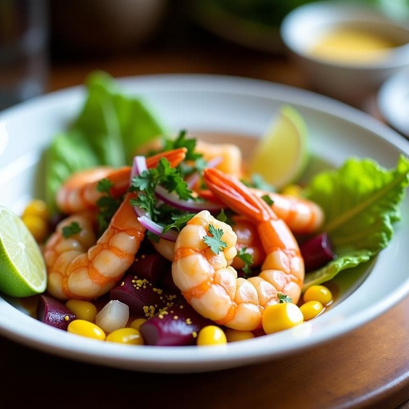Ceviche de Camarón y Tamarindo: Receta Peruana Picante y Refrescante en 15 Minutos