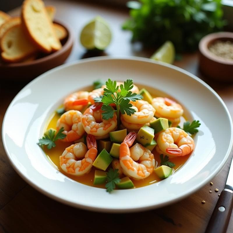 Ceviche de Camarones con Aguacate y Lima: Receta Peruana Alta en Omega-3