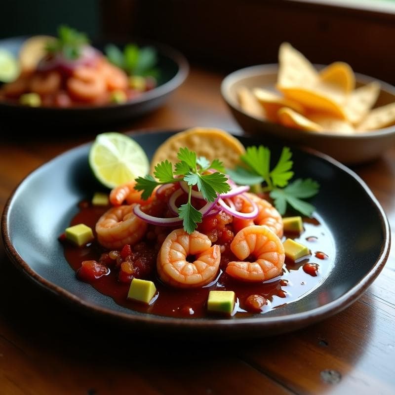 Ceviche de Camarones con Cerveza Negra y Chili: Receta Mexicana con Toque Ahumado