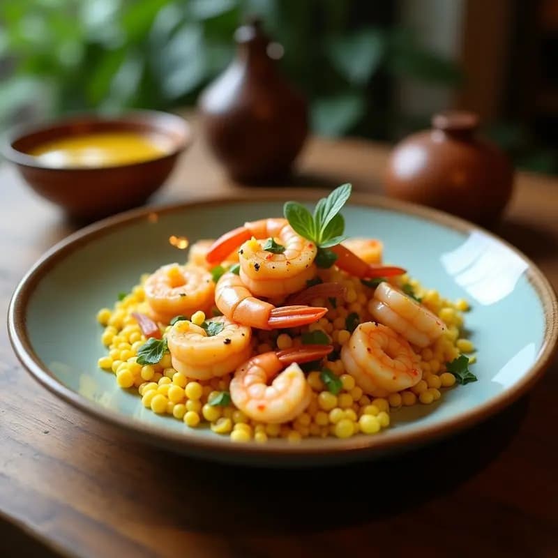 Ceviche de Camarones con Coco y Cúrcuma: Receta Peruana Tropical en Cuchara