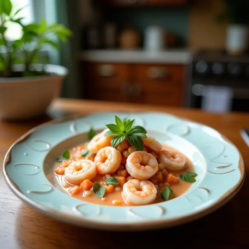 Ceviche de Camarones al Coconut Milk: Receta Peruana-Ecuatoriana con Toque Crema y Picante