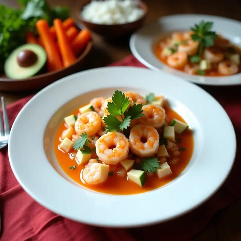 Ceviche de Camarones al Estilo Salvadoreño con Leche de Coco: Receta Fresca y Keto