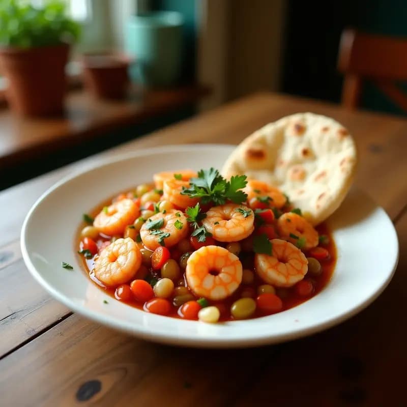 Ceviche de Camarones al Estilo Yemenita con Pan de Pita: Receta Árabe del Mar Rojo