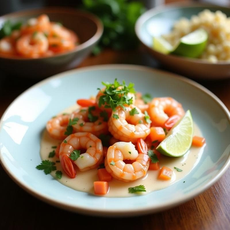 Ceviche de Camarones con Leche de Coco y Lima: Receta Ecuatoriana en 15 Minutos Sin Cocción