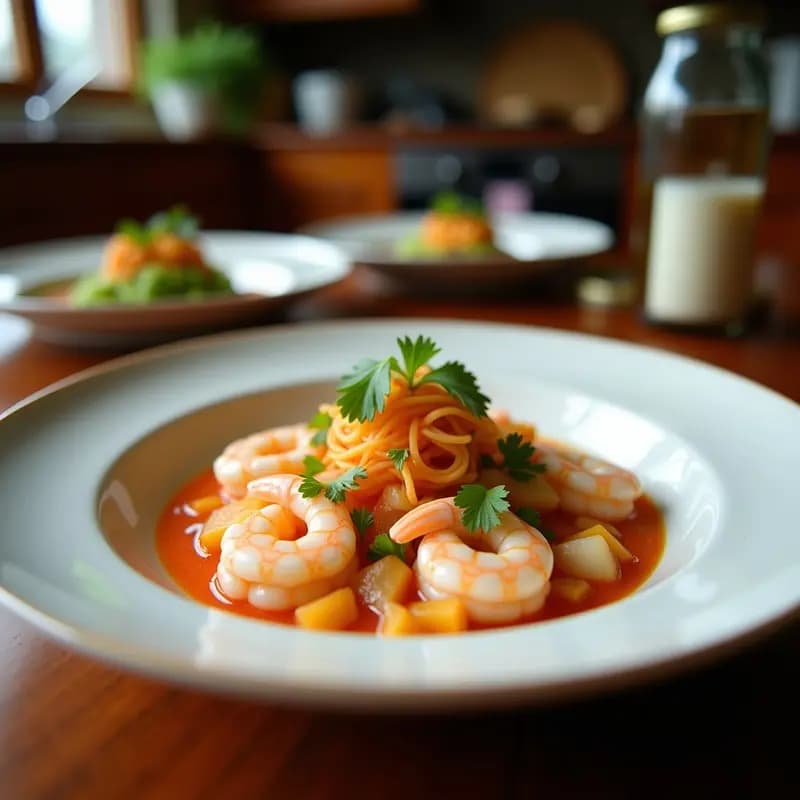 Ceviche de Camarones con Leche de Coco y Mangostán: Receta Filipina Exótica y Sin Gluten