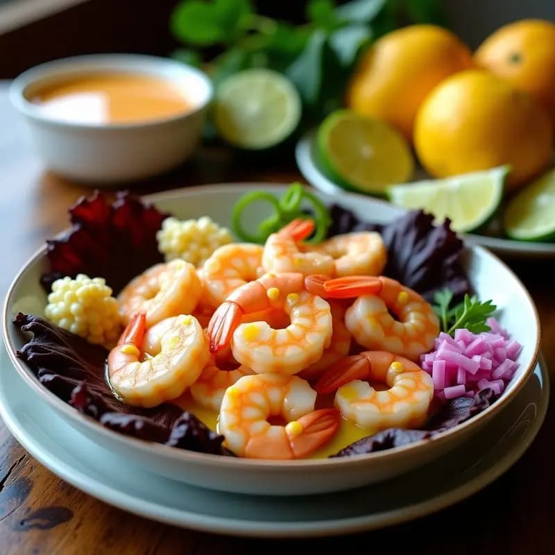 Ceviche de Camarones con Leche de Tigre de Cocona: Receta Peruana con Fruto Amazónico