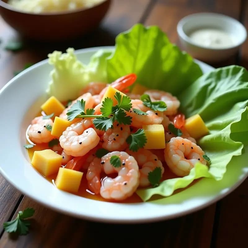 Ceviche de Camarones con Lichi y Cilantro: Receta Peruana Dulce y Picante