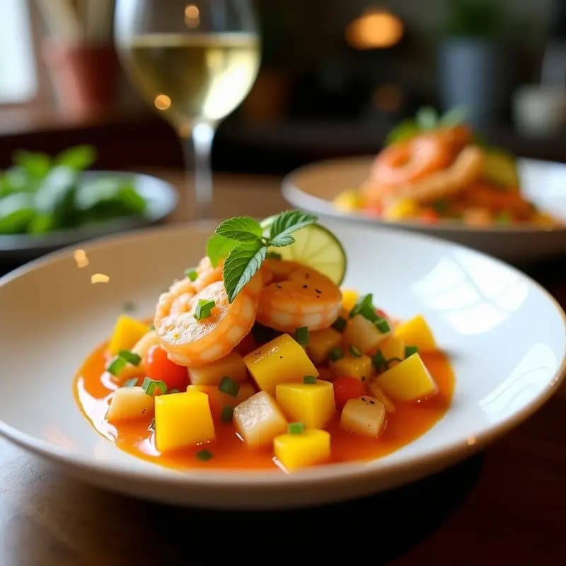 Ceviche de Camarón con Mango y Chili Lime: Receta Mexicana Keto en 15 Minutos