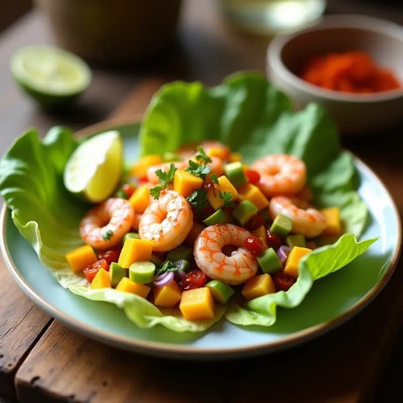 Ceviche de Camarones con Mango y Chili: Receta Mexicana Picante y Sin Cocción