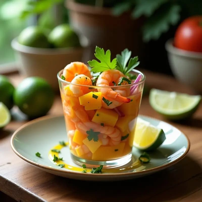Ceviche de Camarones con Mango y Culantro: Receta Costarricense Fresca y Sin Cocción