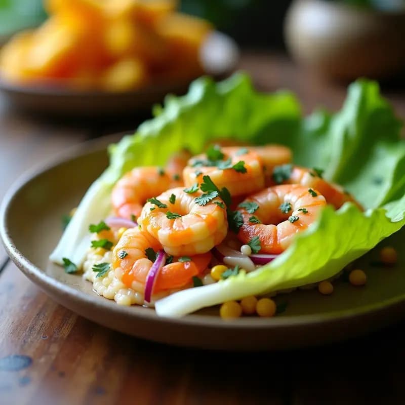 Ceviche de Camarón y Maracuyá: Receta Peruana con Leche de Cocotero y Ají Limón