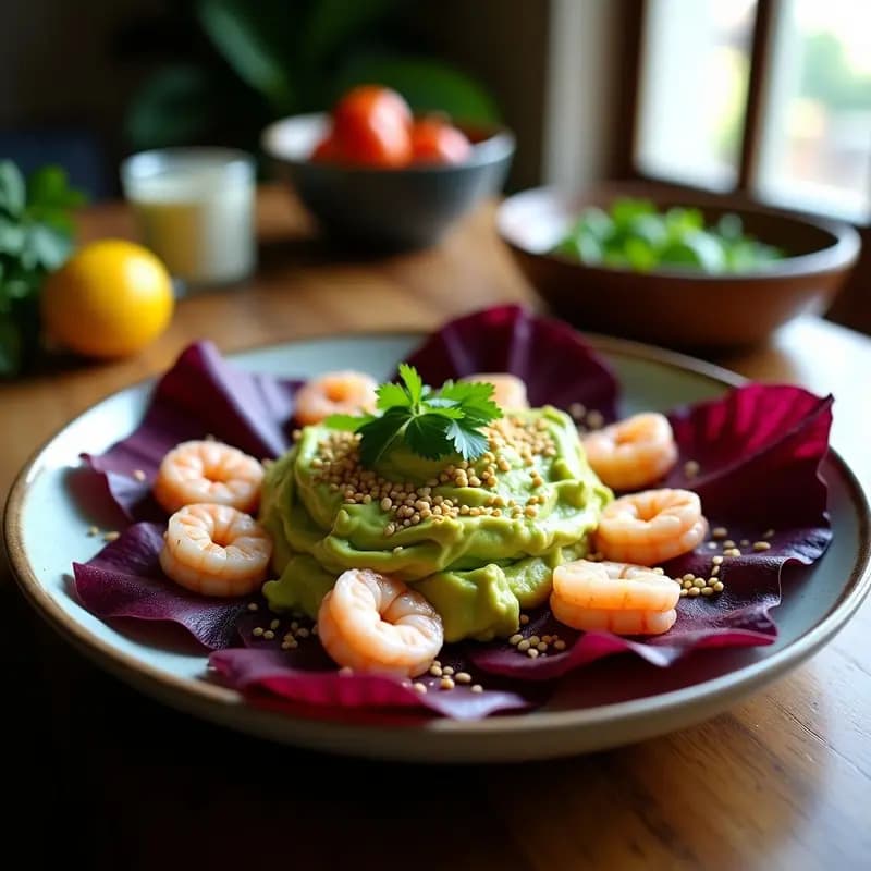 Ceviche de Camarones con Pasta de Aguacate: Receta Peruana Keto y Sin Tomate