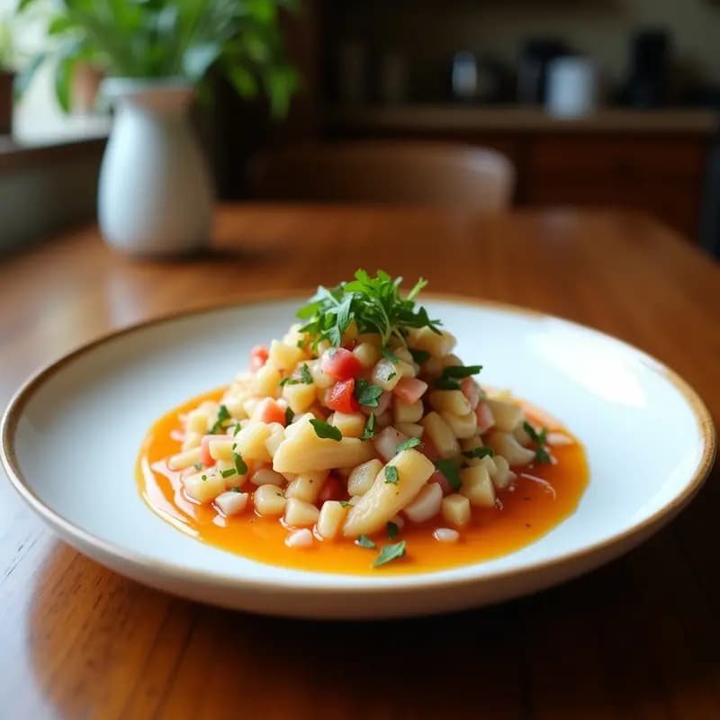 Ceviche Peruano de Carita de Angel con Leche de Coco: Receta Vegana y Sin Lactosa