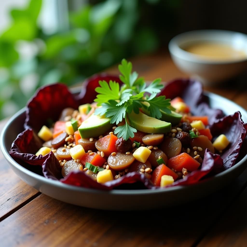 Ceviche de cereza de café y hongo shiitake: Receta vegana colombiana con citronela