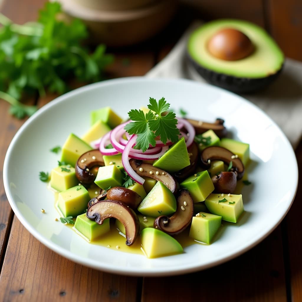Ceviche de Champiñones y Aguacate con Limón Verde: Receta Vegana Sin Pescado