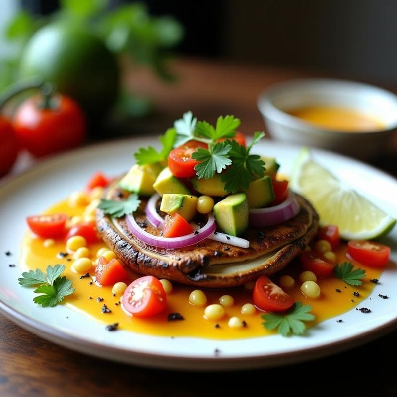 Ceviche de Champiñones Portobello: Receta Peruana en Airfryer con Leche de Tigre de Maracuyá