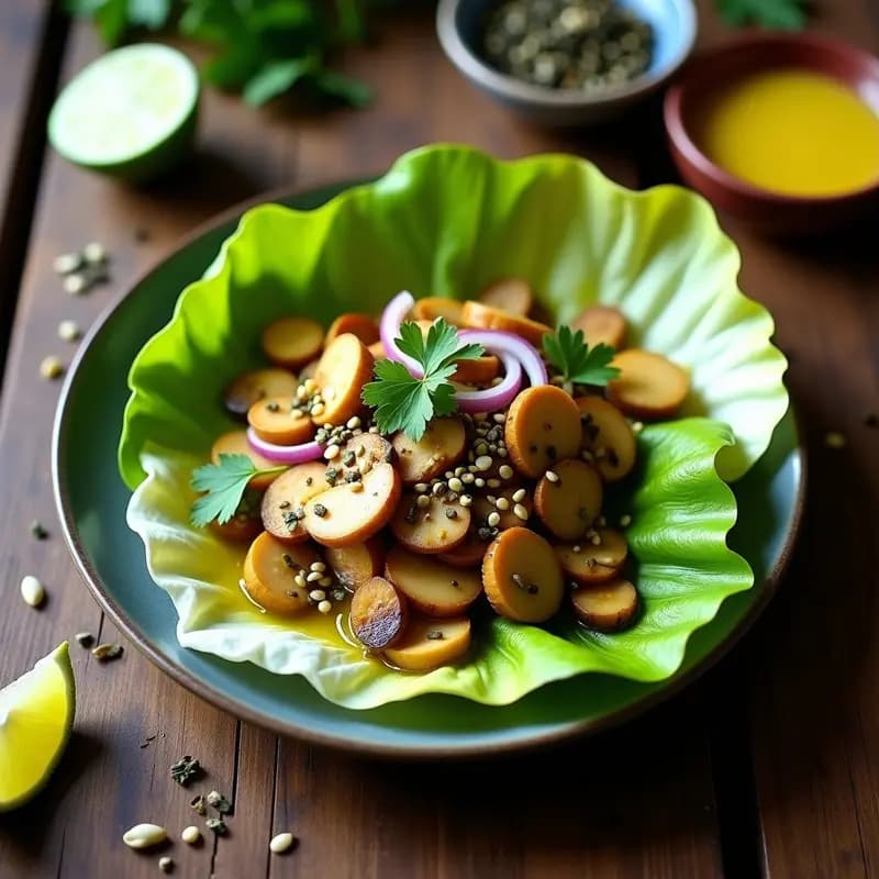 Ceviche Peruanos de Champiñones Portobello y Leche de Tigre: Aperitivo Crudivegano