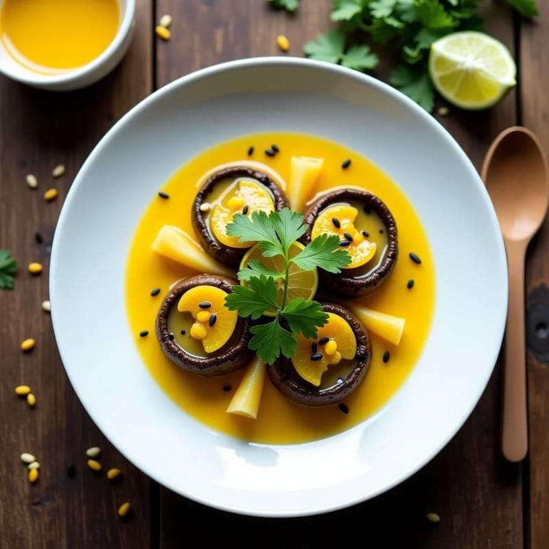 Ceviche de Champiñones Portobello y Maracuyá: Entrante Peruano Vegano Sin Cocción