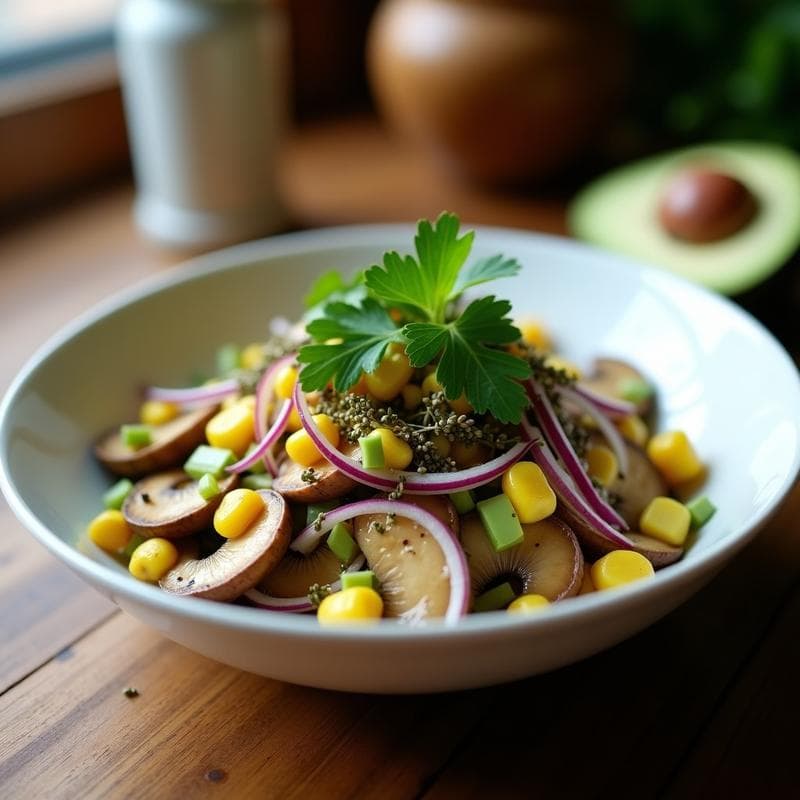 Ceviche de Champiñones Portobello y Limón Yuzu: Receta Vegana con Toque Peruano
