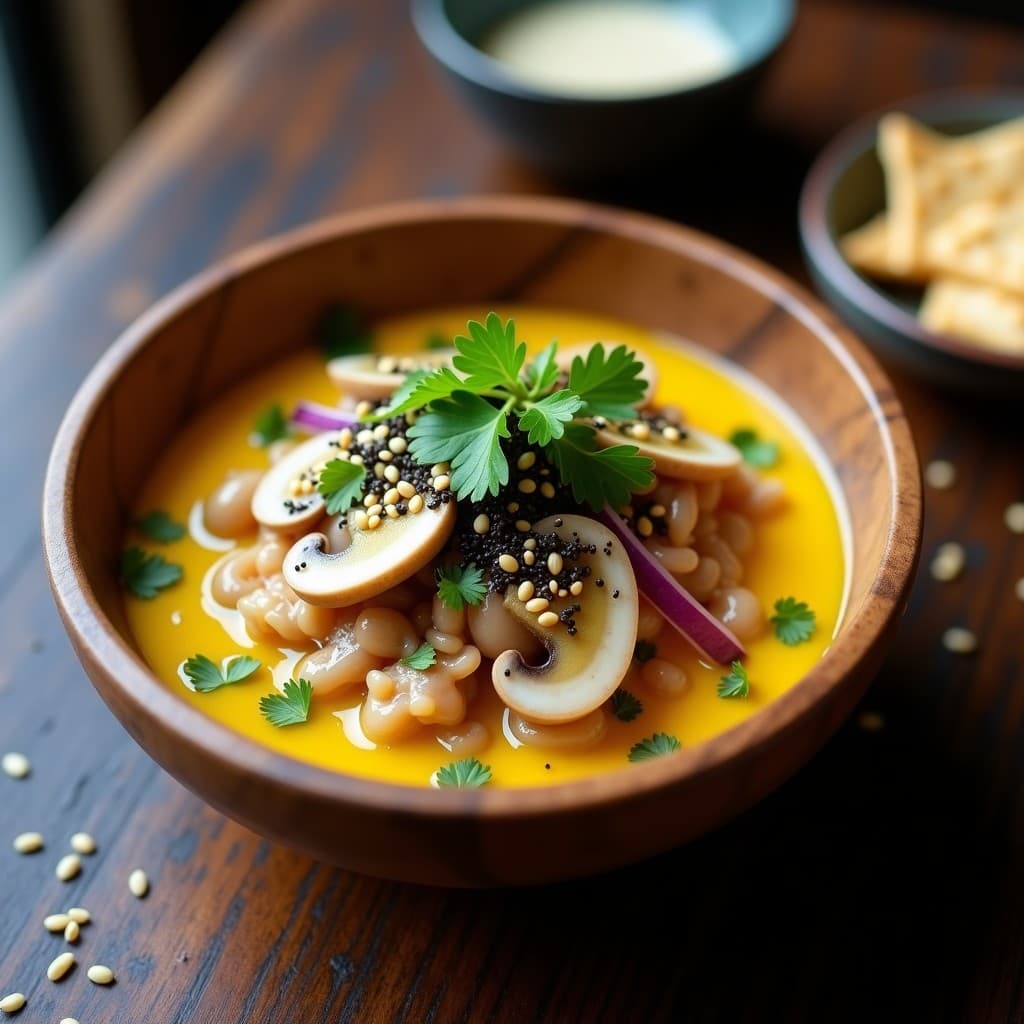 Ceviche de Champiñones Shitake con Leche de Tigre de Maracuyá: Receta Peruan-Japonesa Fusion